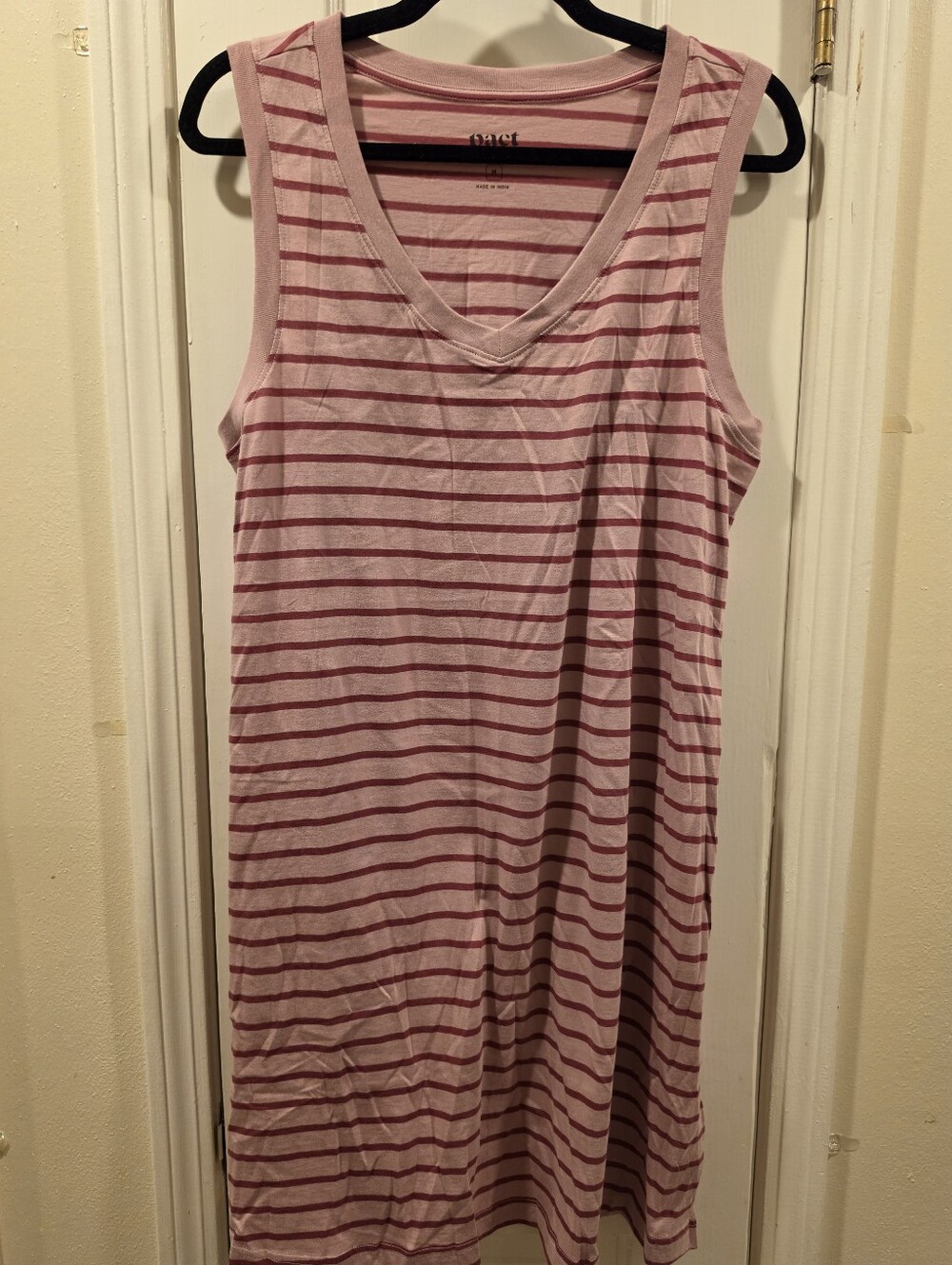 Pact Purple Stripe Tshirt Dress Size M